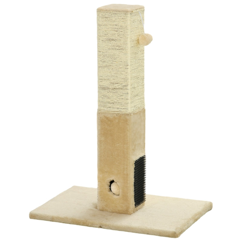 Cat Scratching Post, 79 cm Cat Tree with Toys, Plush Beige
