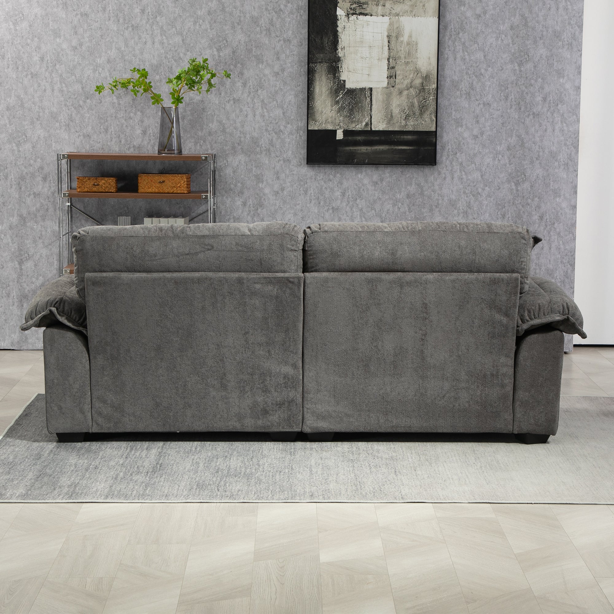 213 cm Two-Seater Sofa with Double Layer Cushions and Memory Foam, Chenille