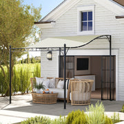 Pergola Pavilion Lean-to Water-Repellent Canopy Freestanding 2.5x3x2.5m Cream White