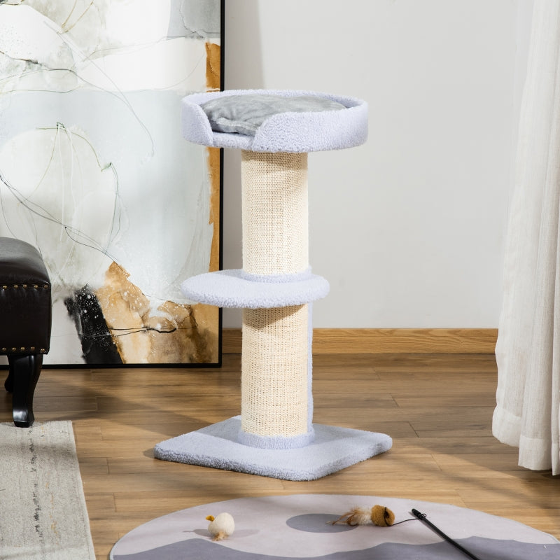 Katzenbaum, Kratzbaum, Plattform, Sisal, Hellblau