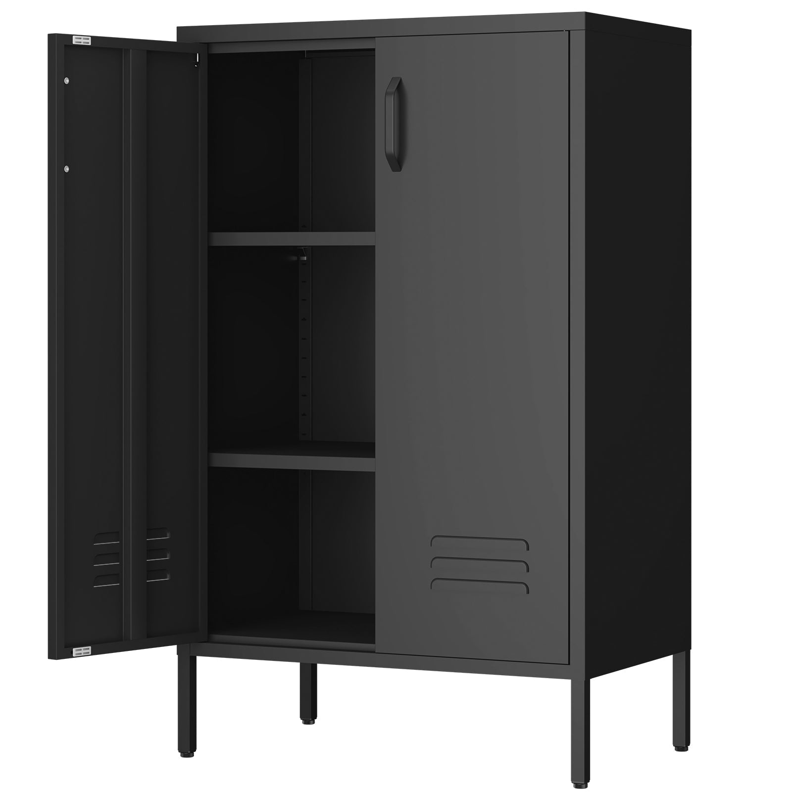 Steel Storage Cabinet 2 Door 2 Movable Shelves - Steel