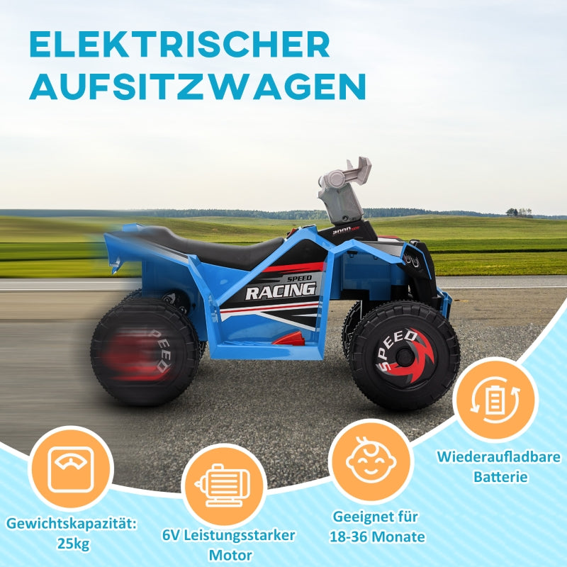 Electric Children's Quad 2.5 km/h Forward & Reverse Gears Blue
