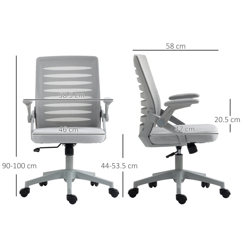 Work Chair Adjustable Height with Mesh Back - Grey