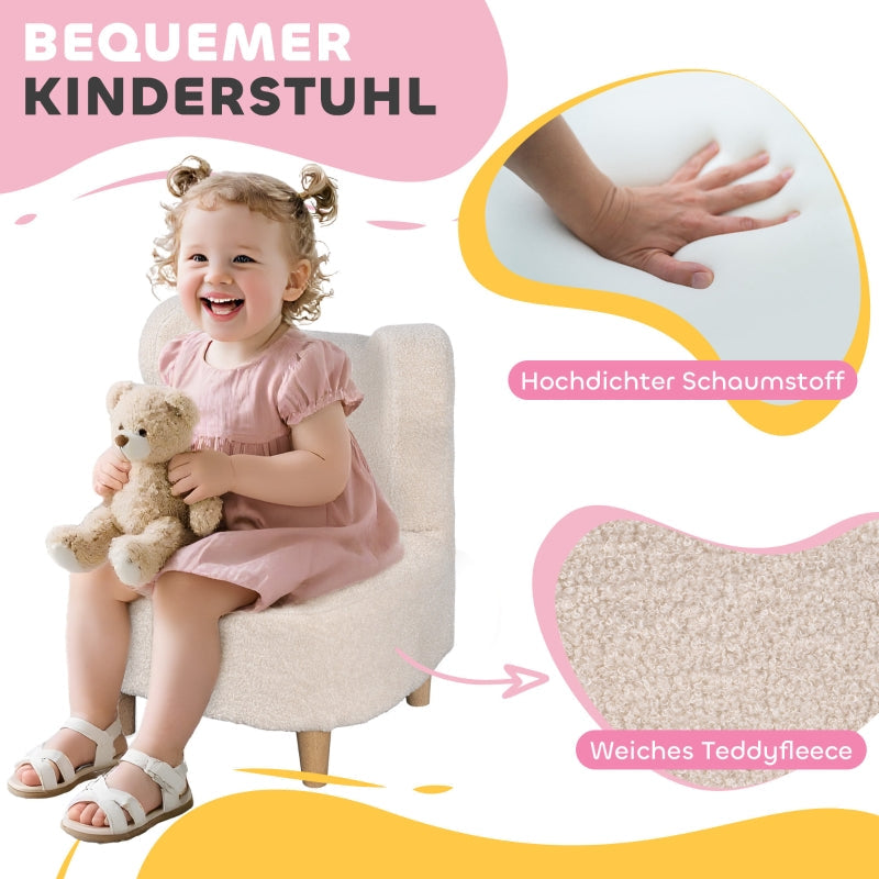 Kindersessel, Bärenohren, Schaumstoff, Beige