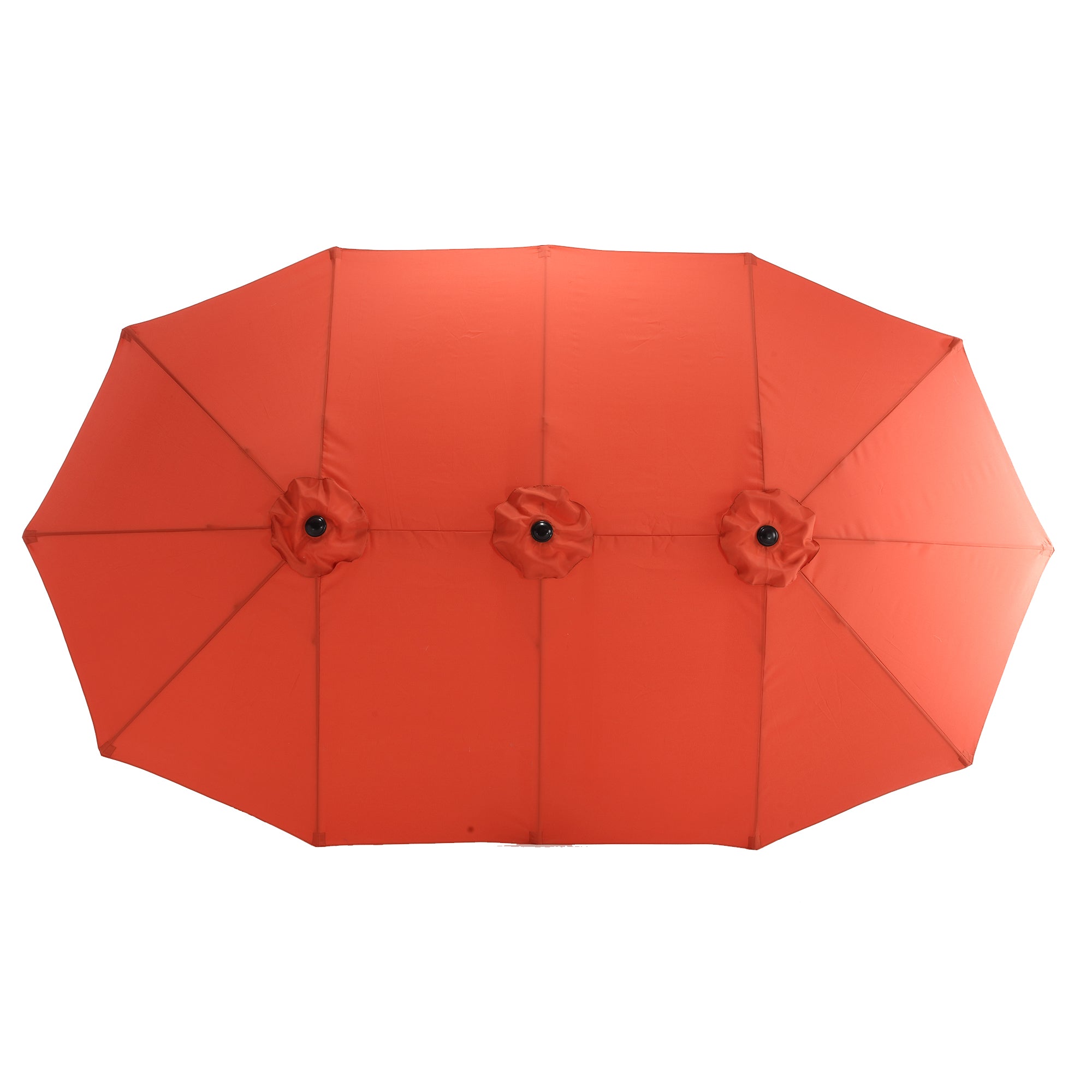 Double Sided Outdoor Umbrella 14.8 Ft Rectangular Large Crank (No Base), Orange