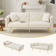 Modernes 2-Sitzer Schlafsofa mit 3-fach verstellbarer Rückenlehne, Samt