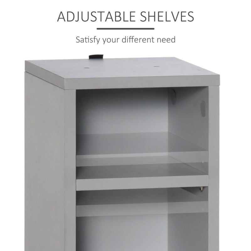 204 CD Media Display Shelf Unit Set of 2 Adjustable Tower Rack, Grey