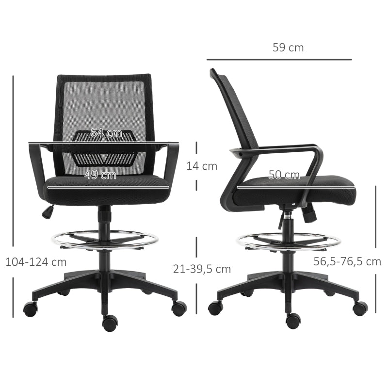 Vinsetto Office Chair Ergonomic Desk Swivel Chair Mesh Black