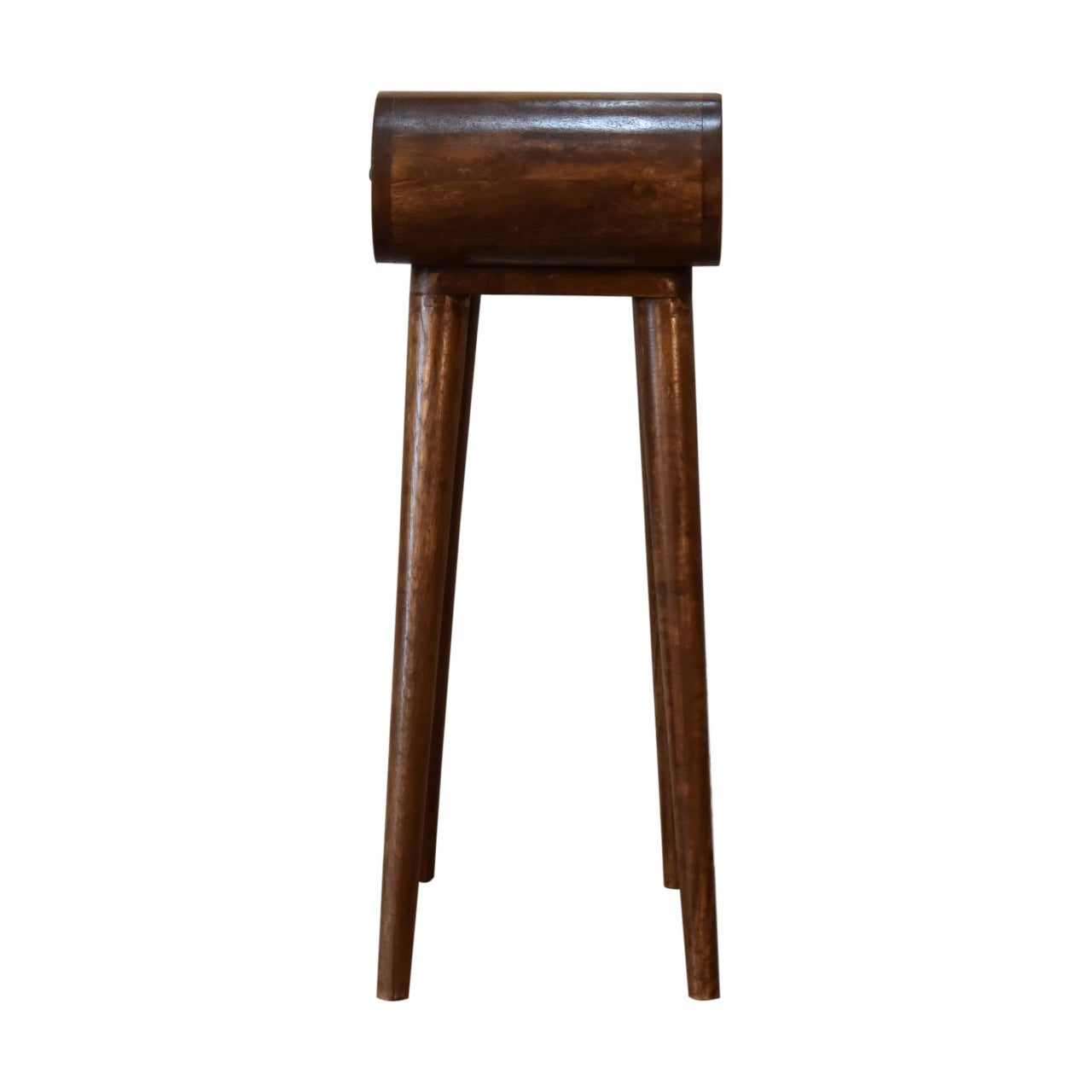 Solid Wood Console, Mini Chestnut with 1 Drawer, Dark Brown