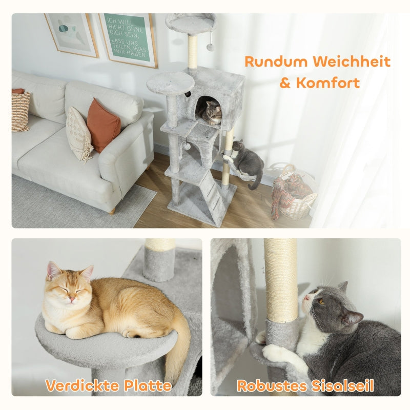 PawHut Cat Tree 160cm Multiple Levels Sisal