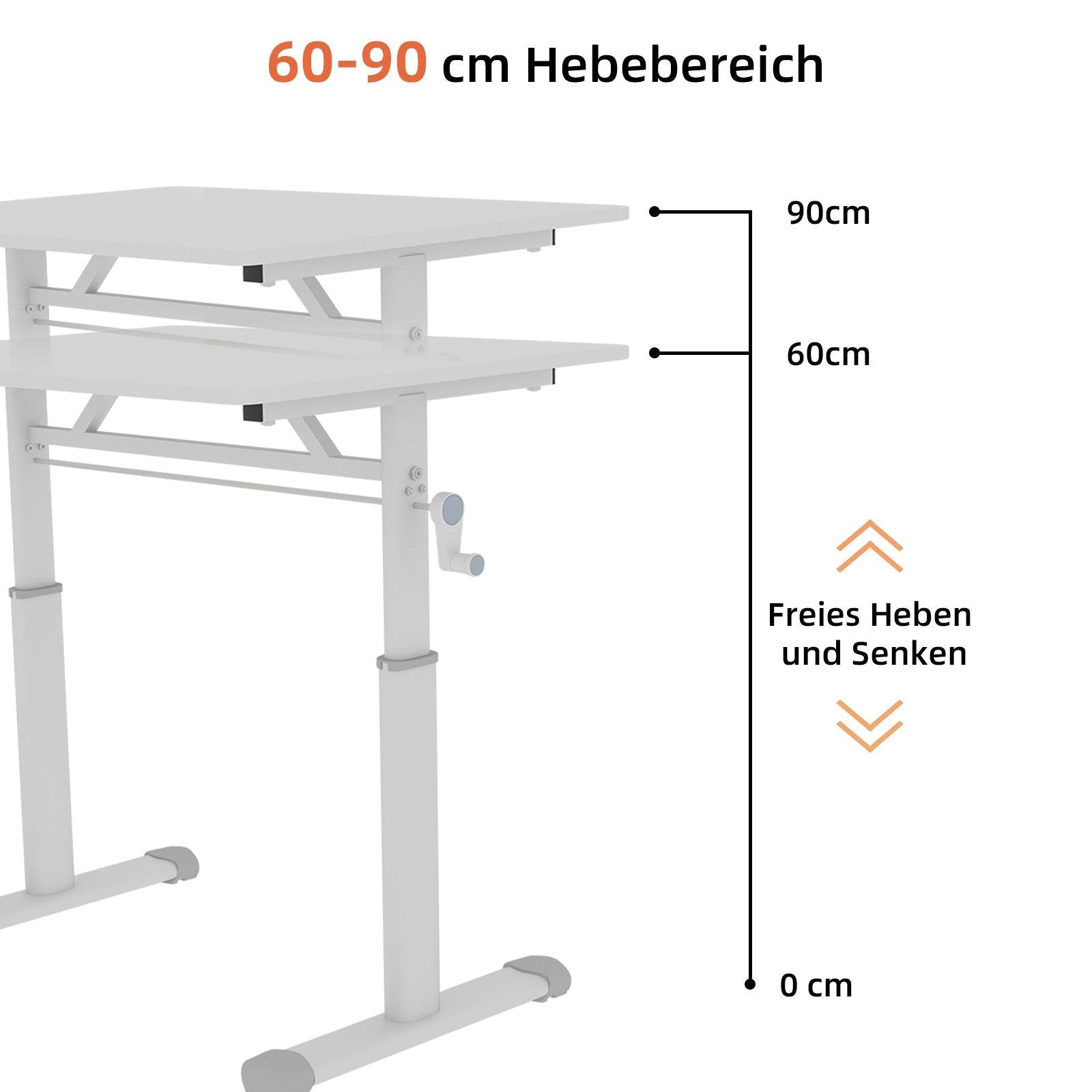 Adjustable Study Desk - Height, Multi-Purpose, White