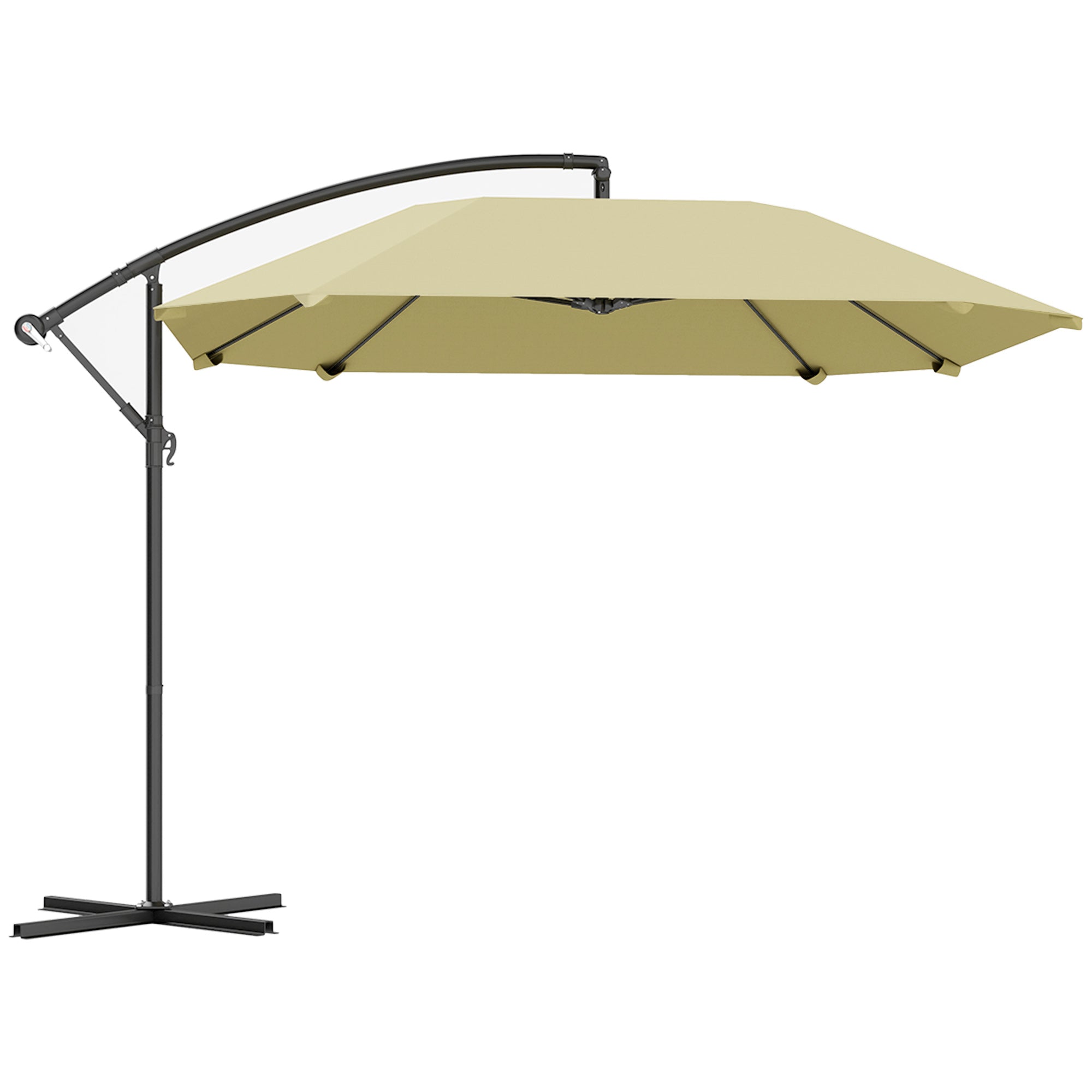 Ampelschirm, Ø 260 cm, Wasserdicht, Neigbar, Aluminium, Beige
