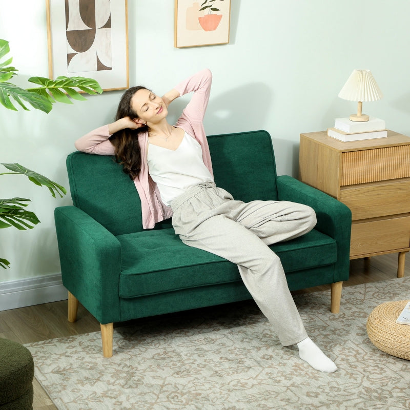 Two-Seater Sofa Velvet-Feel - Green