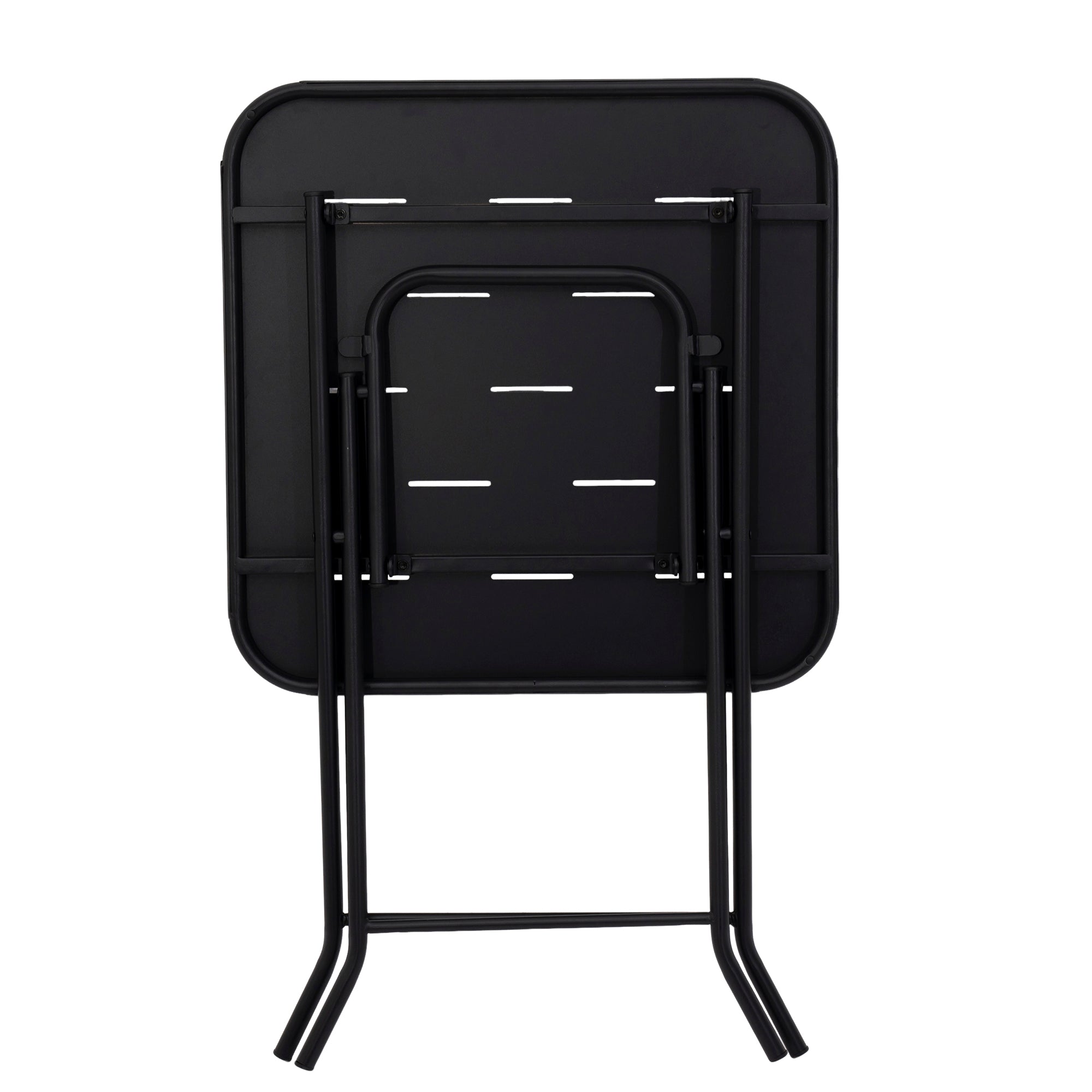 Outdoor 3-Piece Foldable Bistro Set, Weather-Resistant Patio Table and Chairs, Black Steel