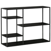Freestanding Bookcase, 5 Open Compartments, Metal, Black