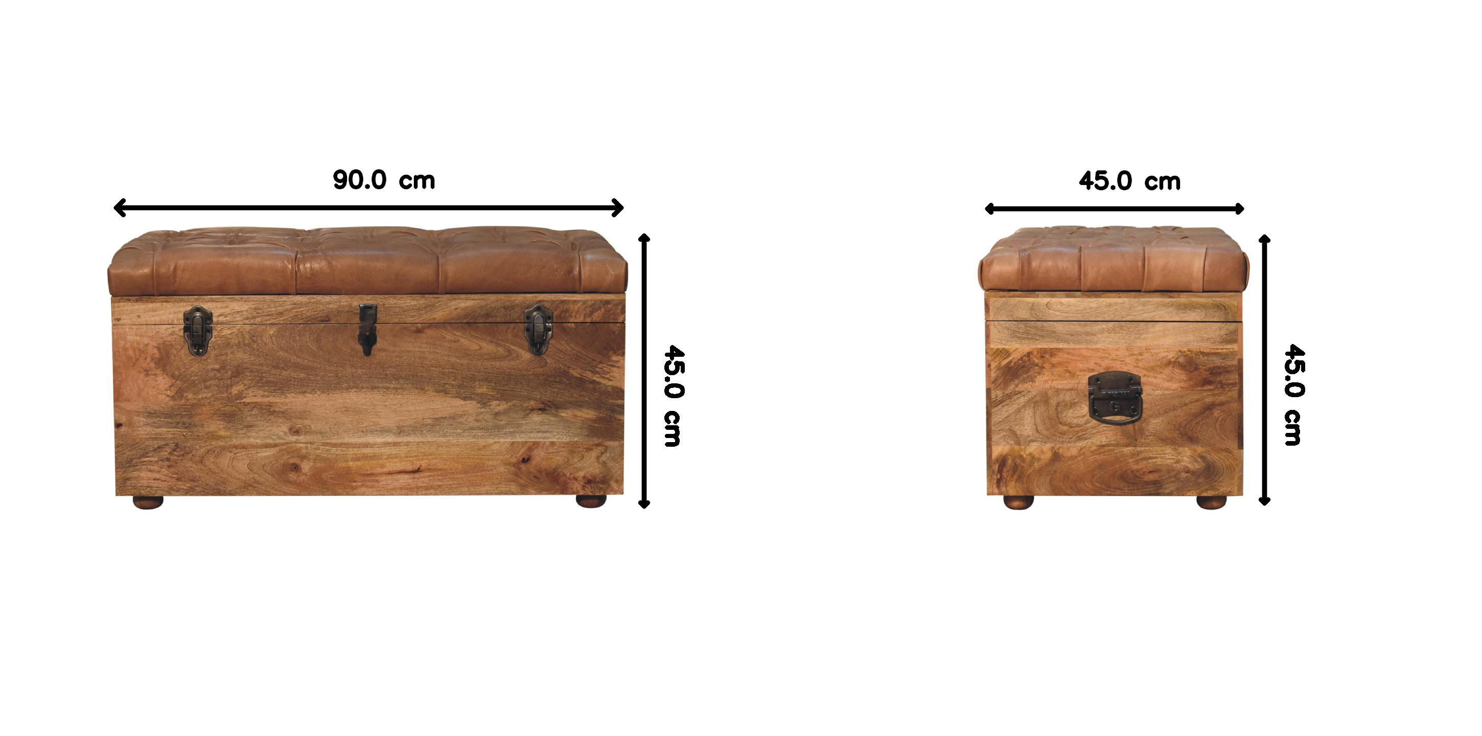 Buffalo Hide Storage Trunk, Oak-ish