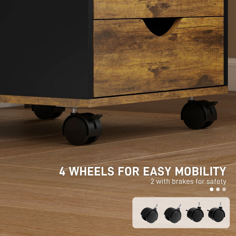 Filing Cabinet Five-Drawer Rustic Brown