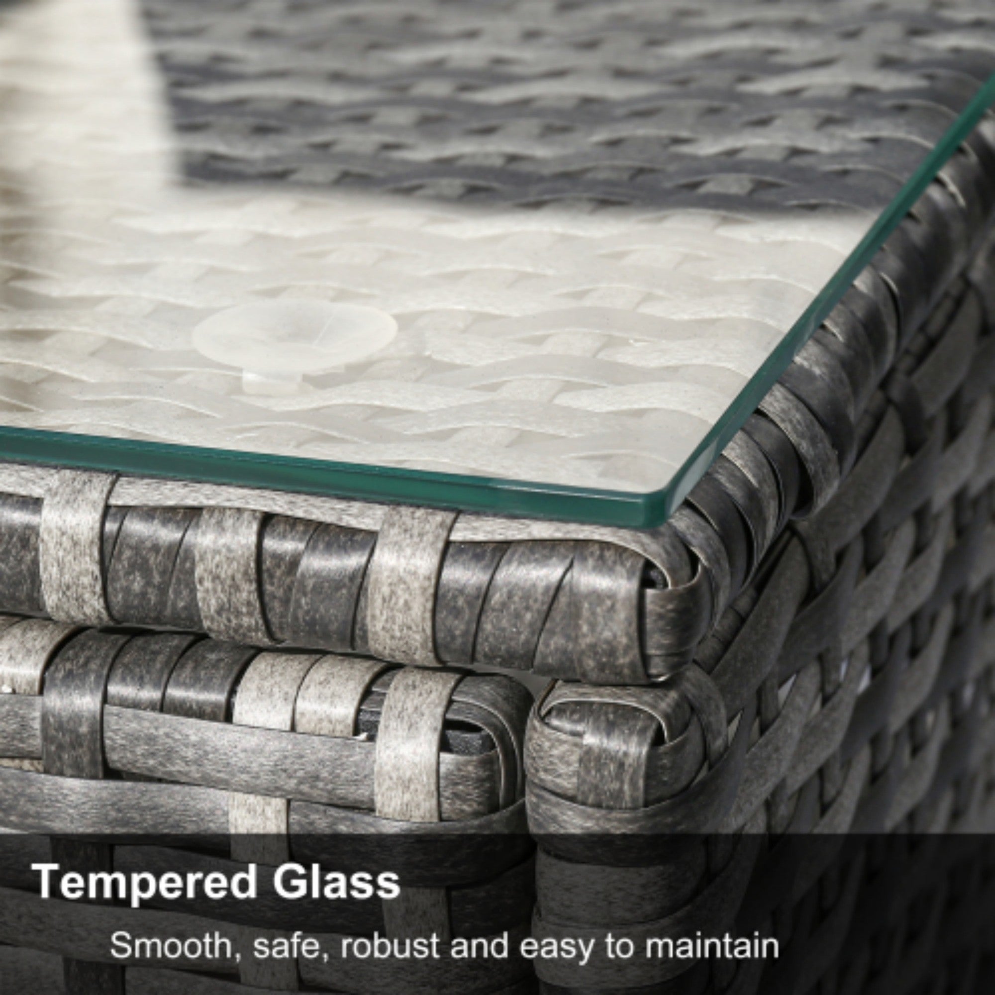 Garden Corner Sofa Rattan Patio Lounge Set, Grey