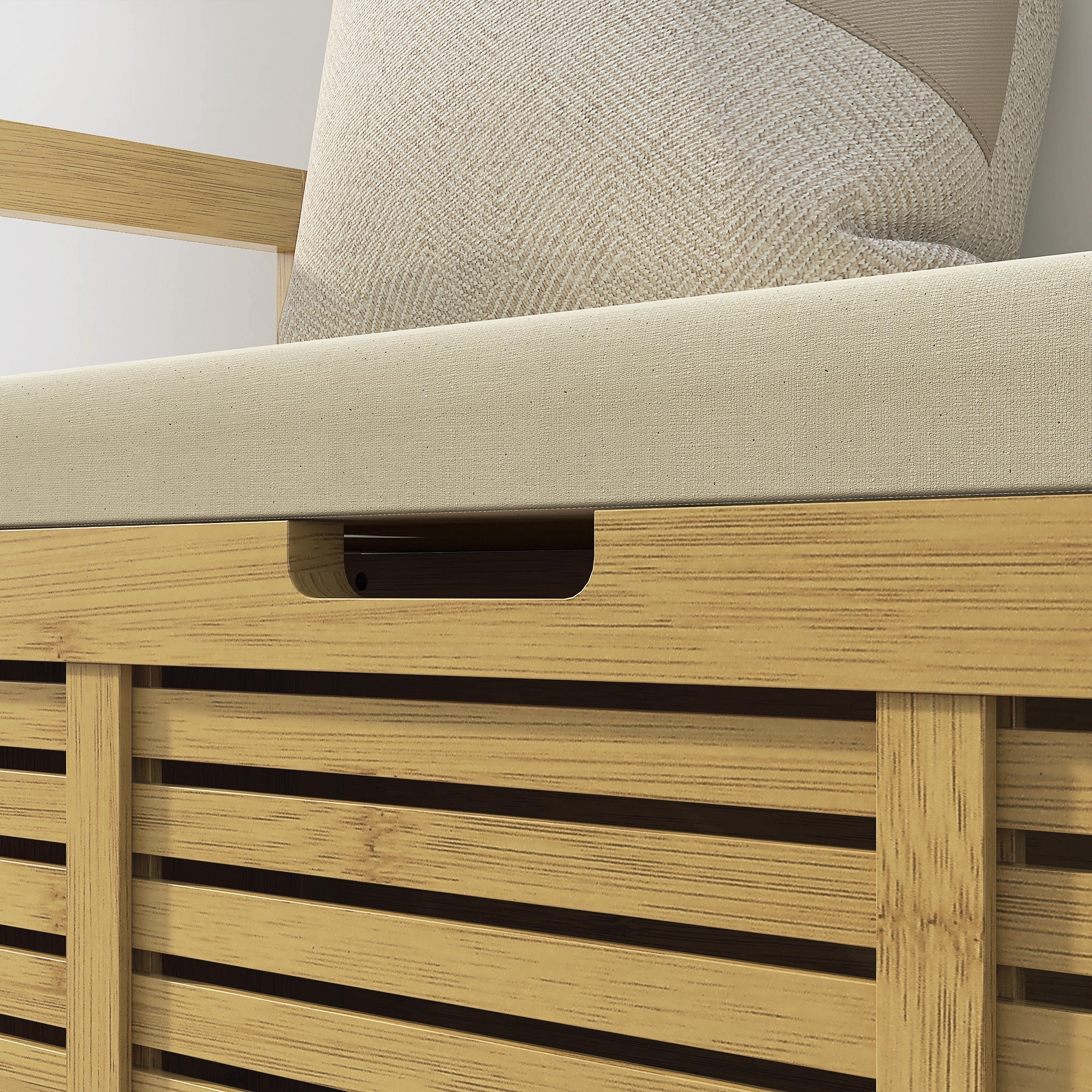 Shoe Bench with Hinged Lid and Rack, Hallway Storage, 100 x 40 x 60 cm, Bamboo