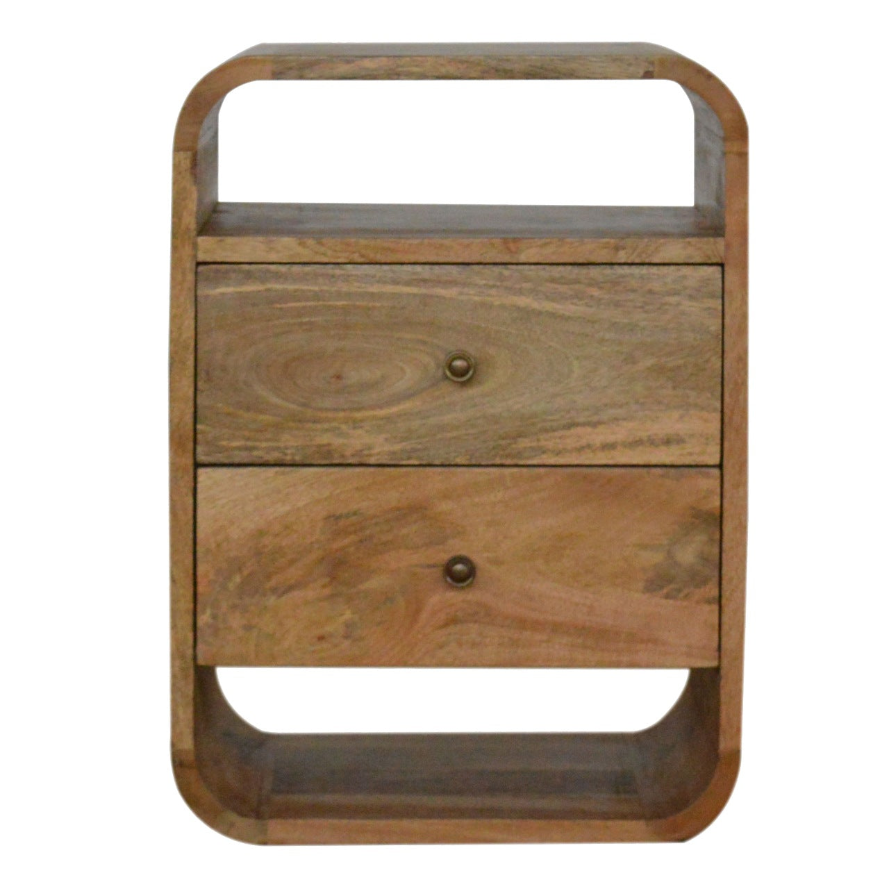 London Bedside 2-Drawer Mango Wood Nightstand