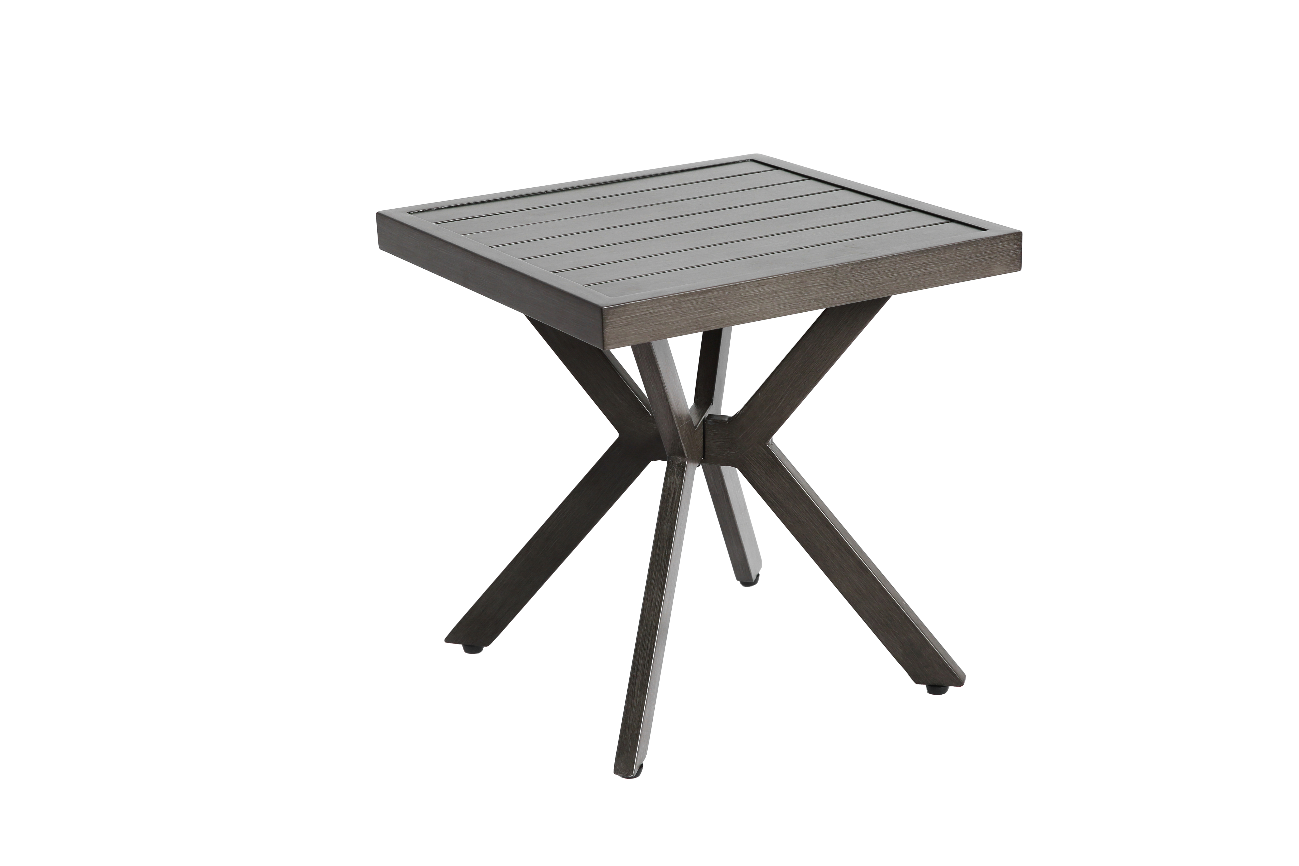 Outdoor Aluminum Square Side Table End Table for Patio, Backyard, Pool, Indoor, Dark Gray