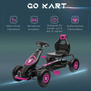 Children's Go-Kart with Pedals and Adjustable Seat, Pink and Black