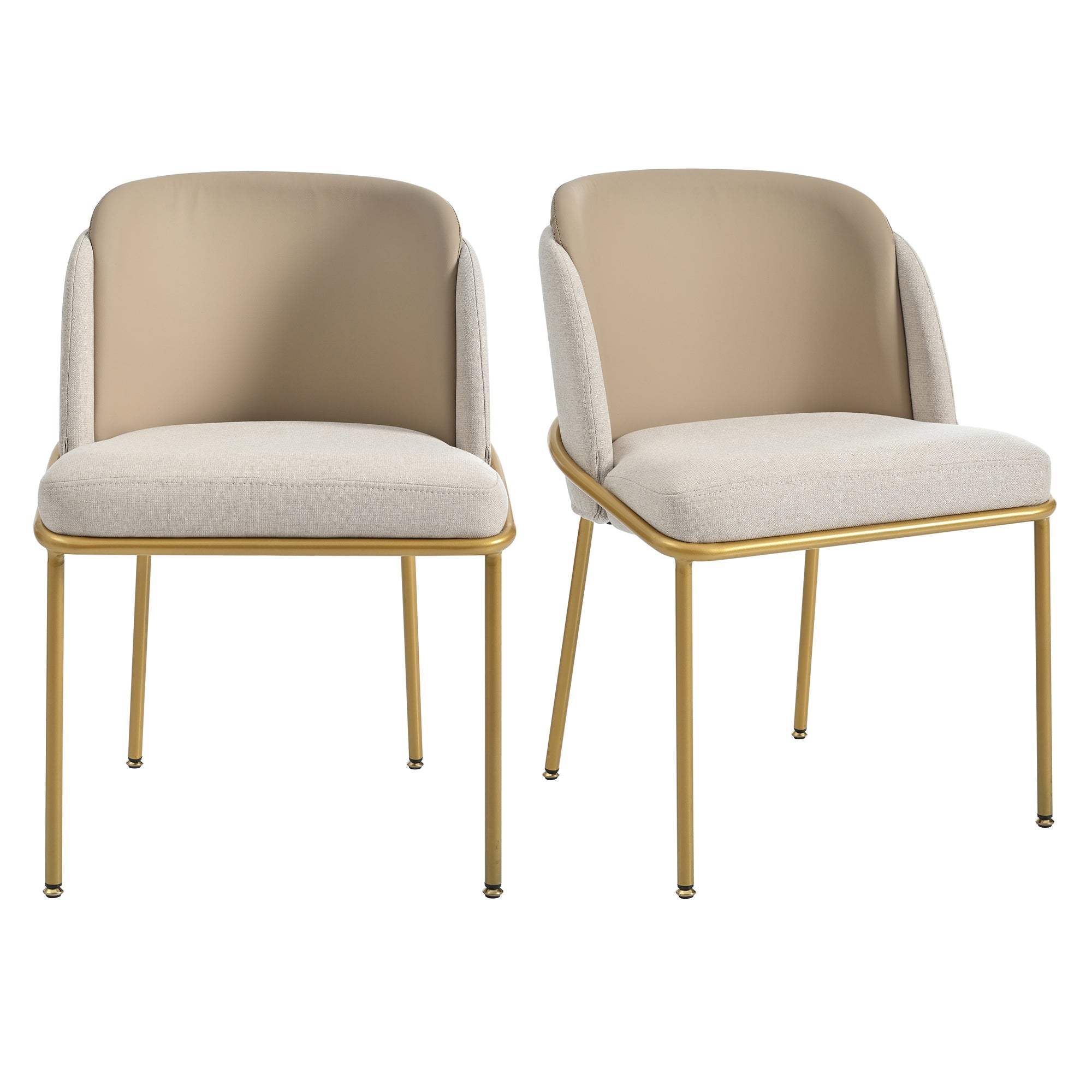 Modern Chairs, 2 Piece Angled Legs Adjustable Feet, Beige/Khaki