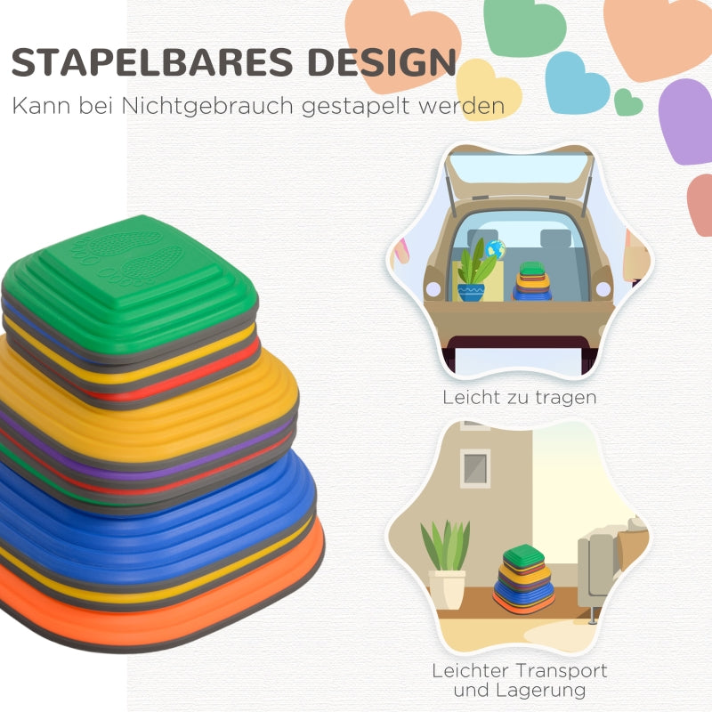 AIYAPLAY River Stones, 11-Piece, Stackable & Non-Slip, 80 kg, Colorful