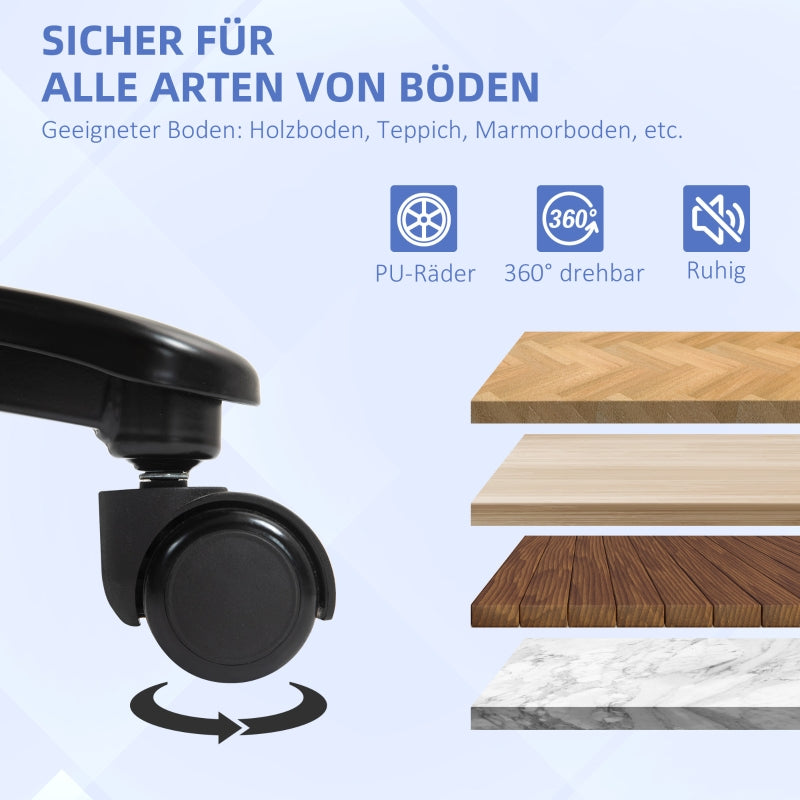 Großer Bürostuhl für große Personen, 200 kg, Robust, Polsterung, Grau