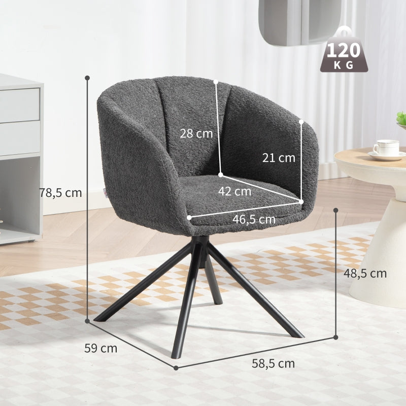 Armchair Swivel Upholstered Cozy - Dark Grey