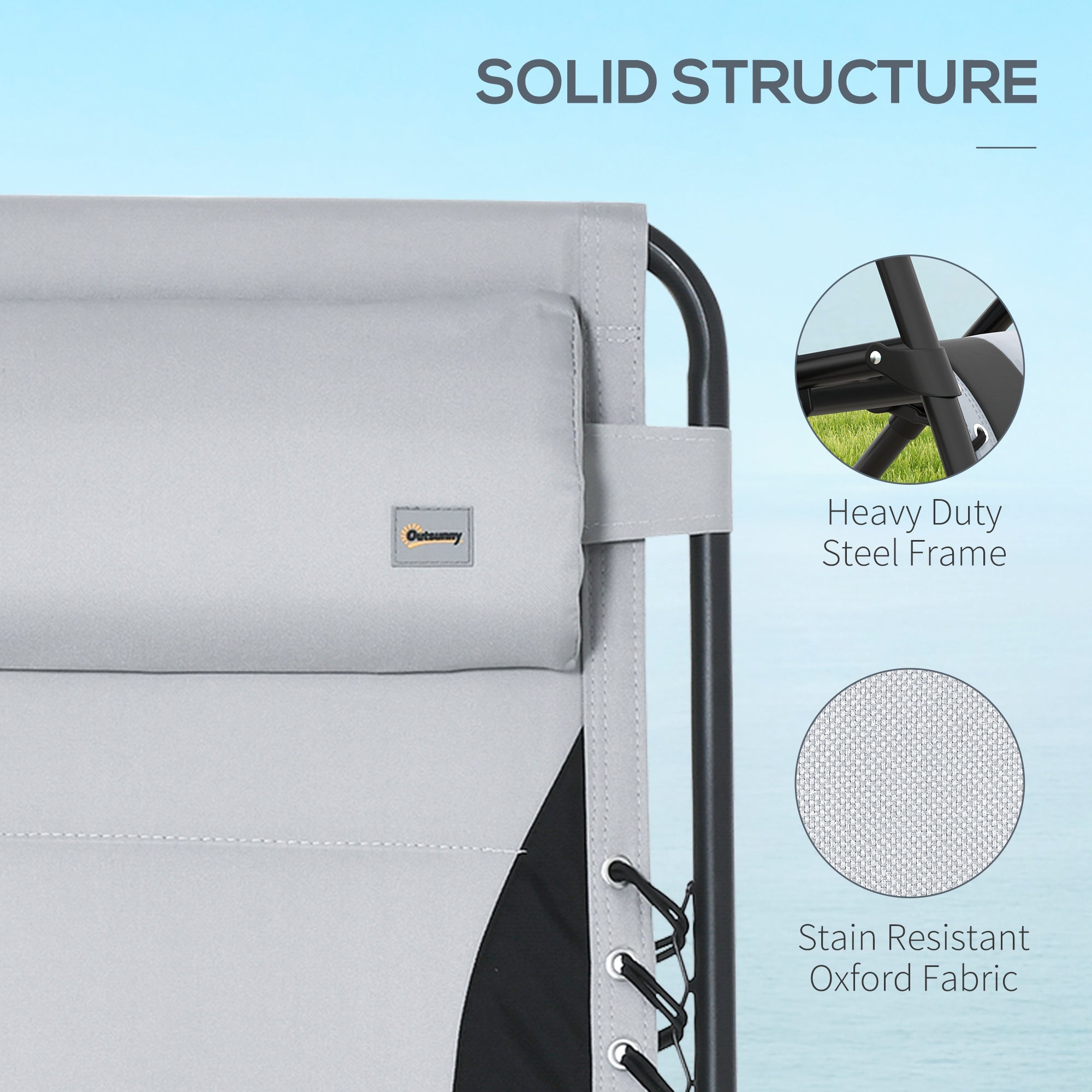 Zero Gravity Lounger Chair Set of 2, Folding Reclining Patio Chair with Cup Holder, Grey