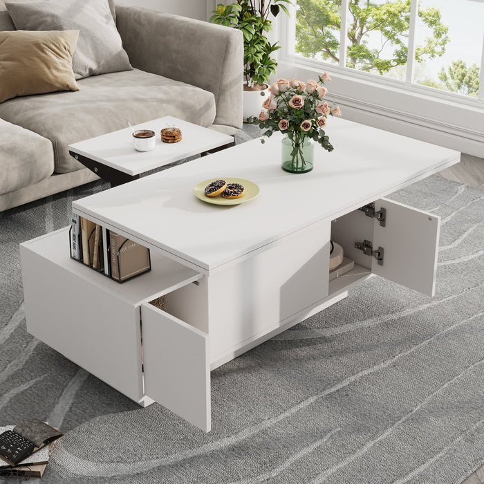 Modern Coffee Table with Double Lift-Top, Hidden Storage, 50kg Capacity