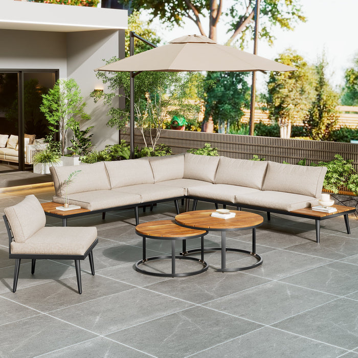 Garden Lounge Dining Set 6-Piece 5-6 Seater - Galvanized Iron