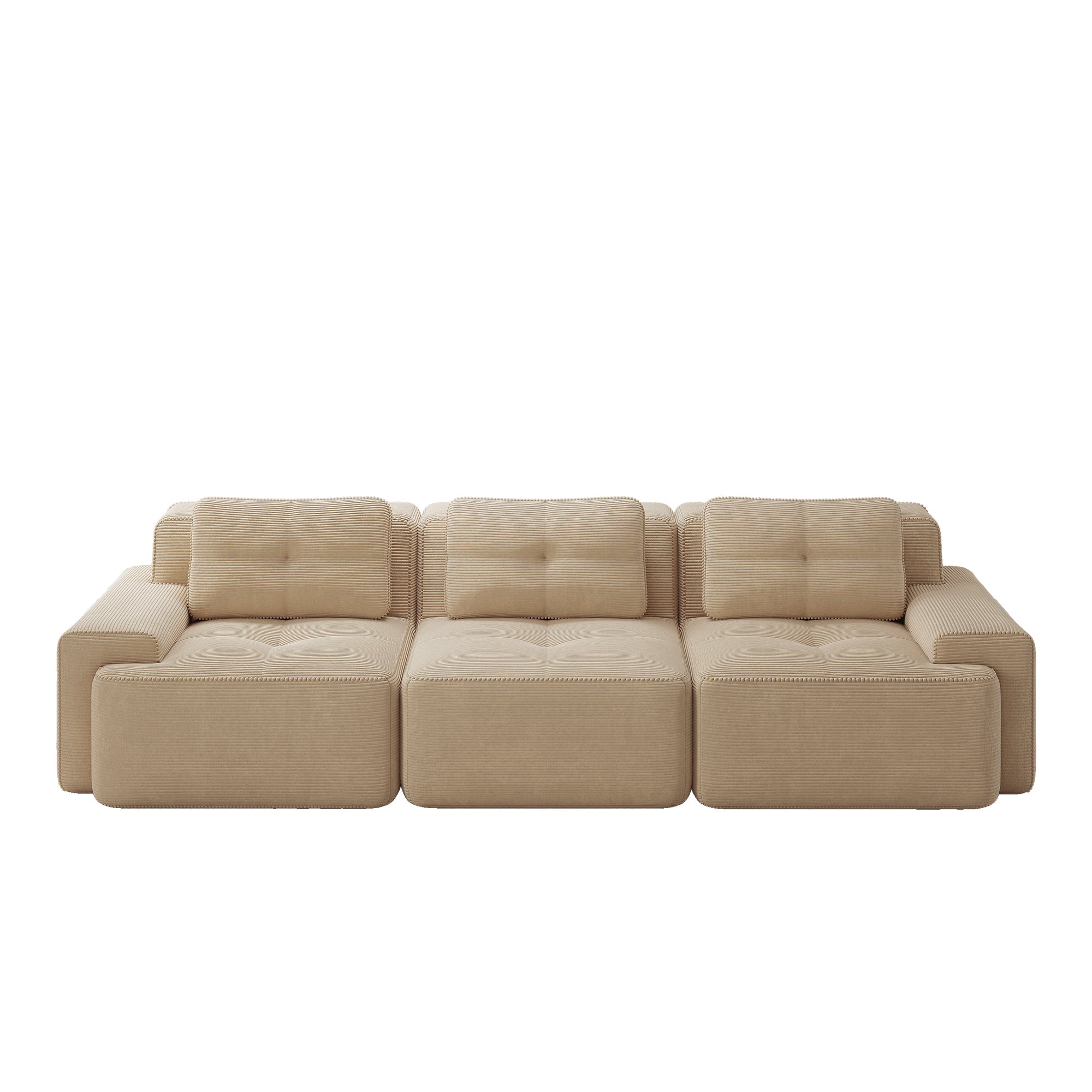 Cloud Modular Sofa Oversized 3-Seater Low Seat Corner Corduroy Beige