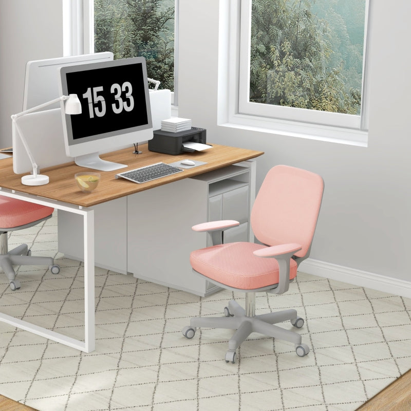 Vinsetto Office Chair, Ergonomic Desk Chair, Swivel, Height Adjustable, Pink