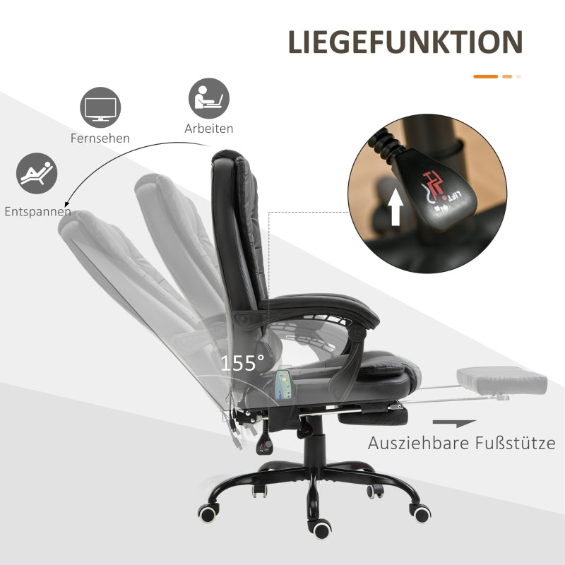 Desk Chair 7-Point Massage Swivel Height-Adjustable Footrest