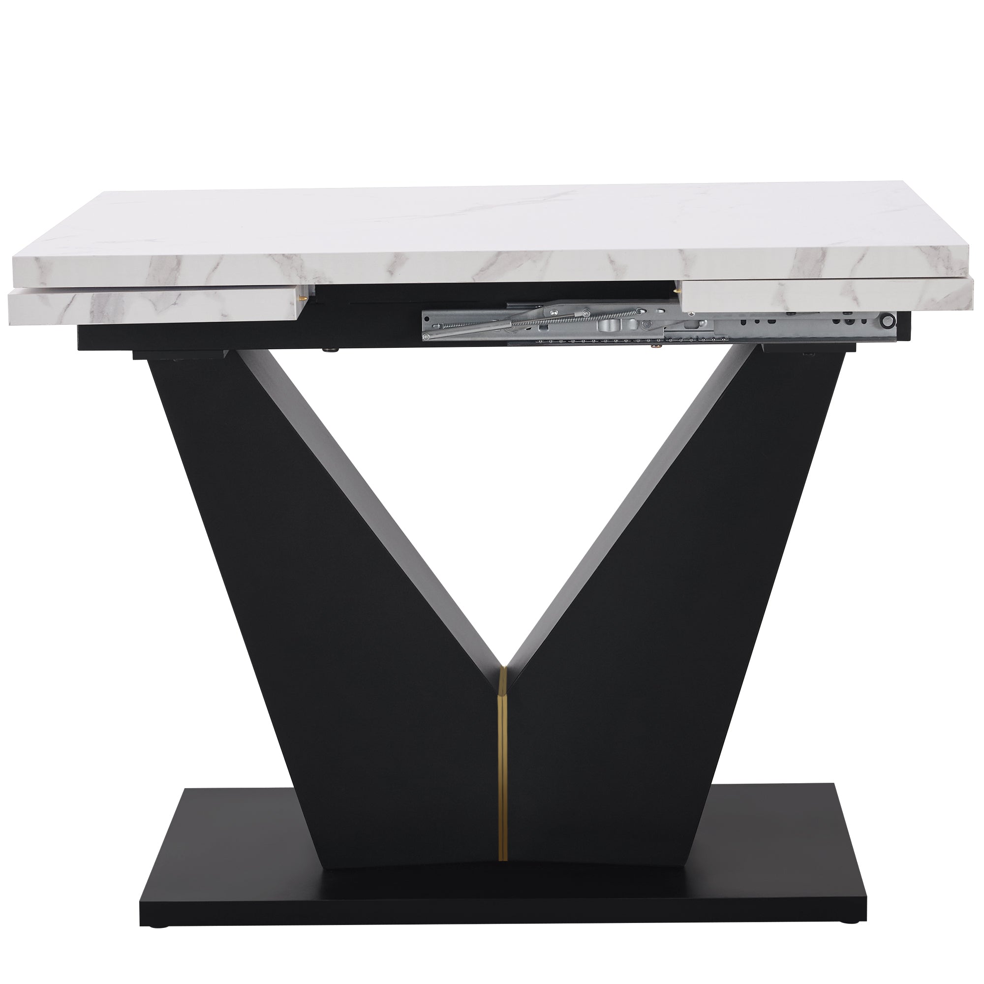 Telescopic Dining Table Extendable Space-Saving Kitchen Table 99-159cm White
