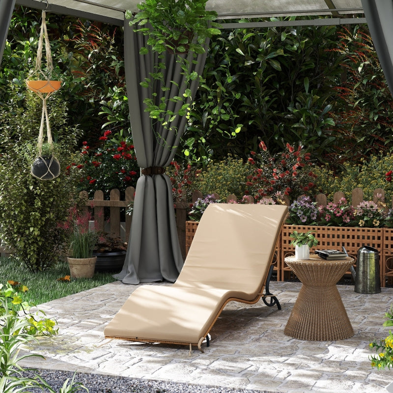 Sonnenliege, wasserabweisend, 120 kg Tragkraft, Polyrattan Beige
