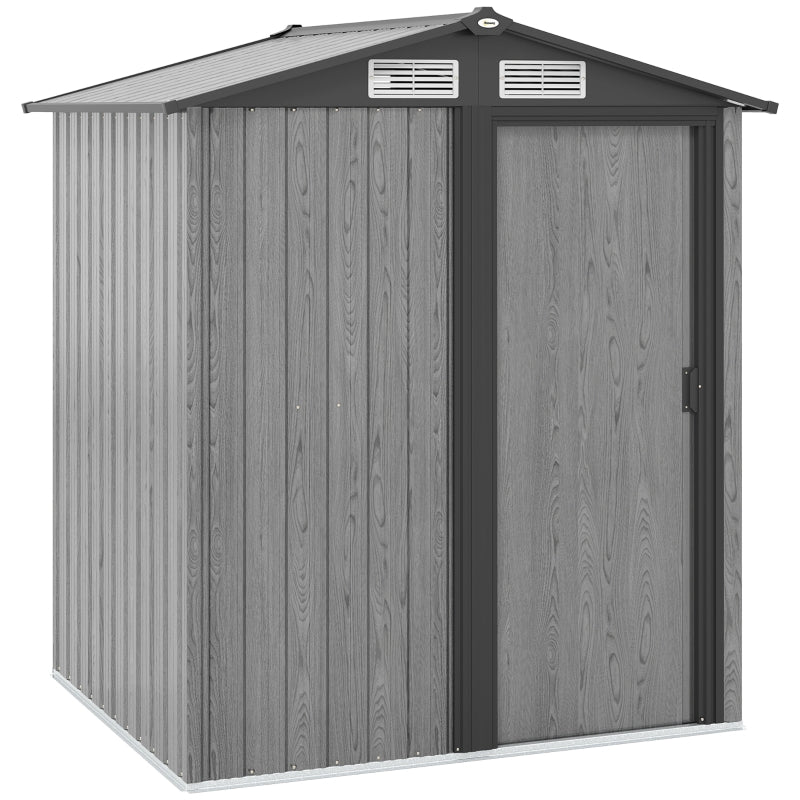 Outdoor Garden Storage Shed 4.3 x 5ft Grey Wood Effect