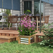 Hochbeet, Blumenkasten, Metall & Holz