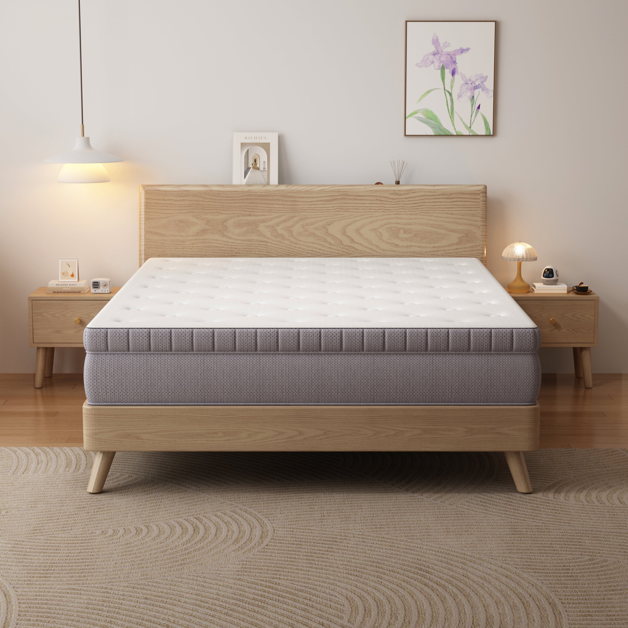 7-Zone Pocket Spring Mattress, 160x200 H3 Ergonomic Design with Comfort Foam, OEKO-TEX Certified White