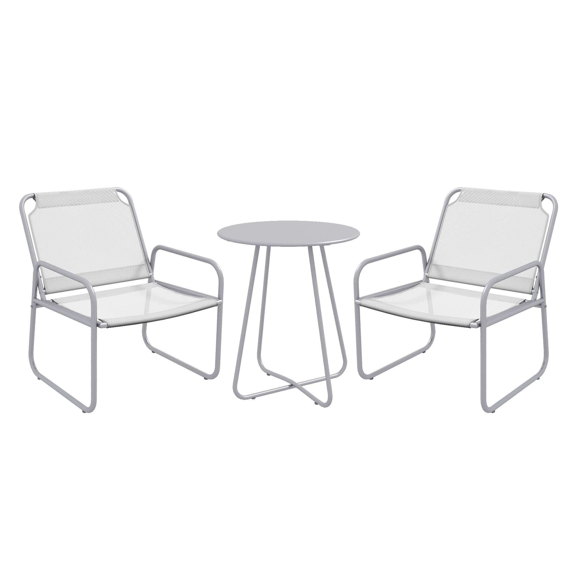 3-piece Bistro Set, Balcony Furniture, Mesh Light Grey