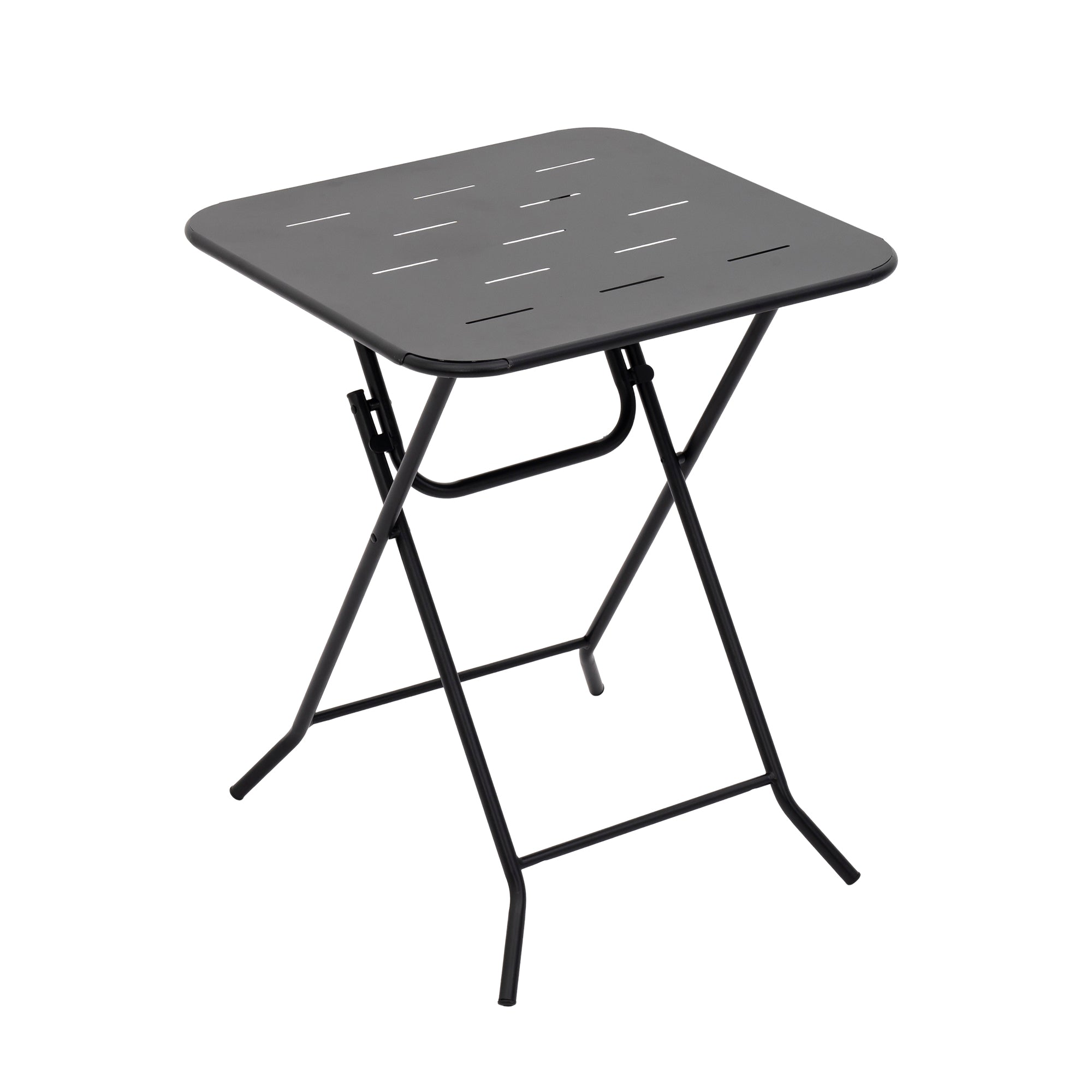 Outdoor 3-Piece Foldable Bistro Set, Weather-Resistant Patio Table and Chairs, Black Steel