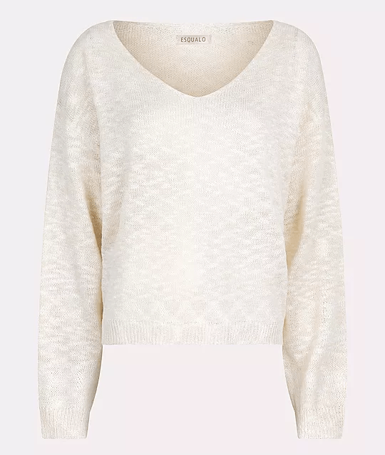 Esqualo Boxy Slub Sweater SS25 - Champagne - Rathwood Store