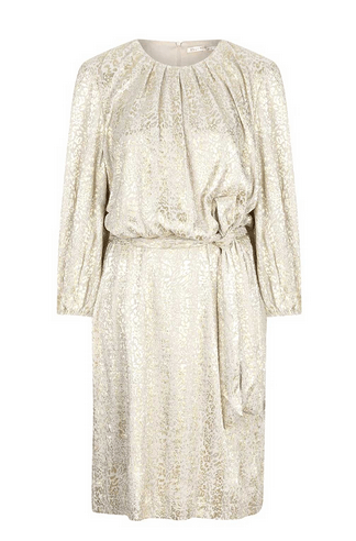 Esqualo Foil Leopard Dress AW24 - Soft Gold - Rathwood Store
