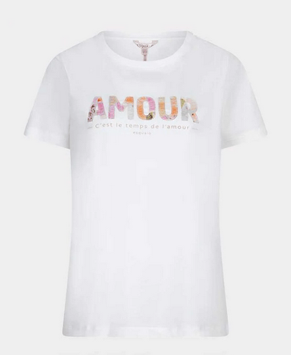 Esqualo Patch Print T-Shirt SS25 - White - Rathwood Store