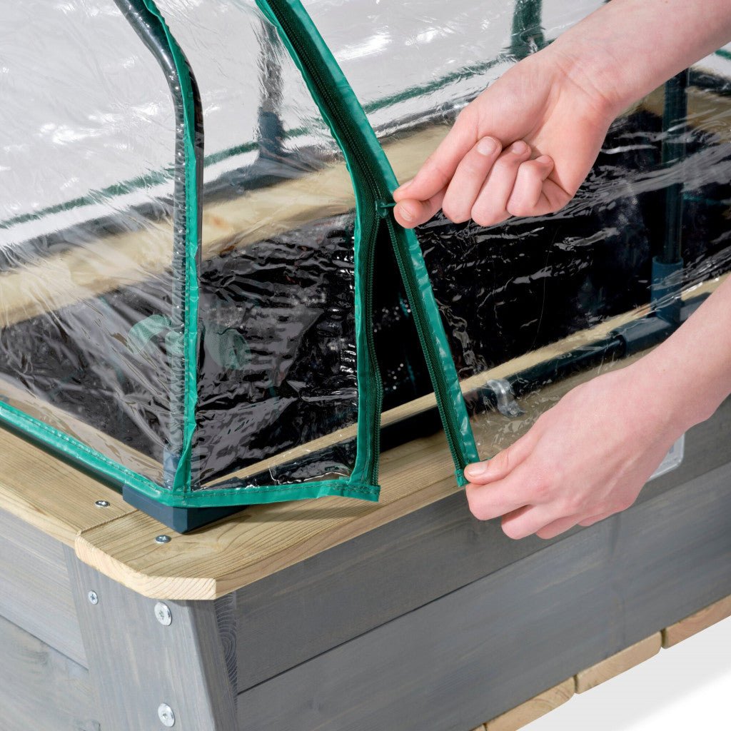 EXIT Aksent Planter Table L with Greenhouse and Gardening Tools - Rathwood Store