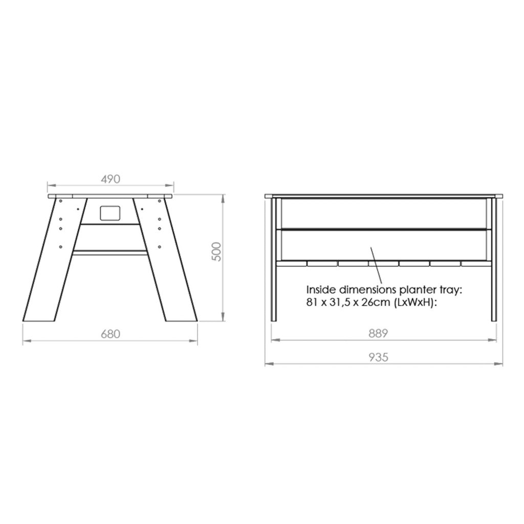 EXIT Aksent Planter Table L with Greenhouse and Gardening Tools - Rathwood Store