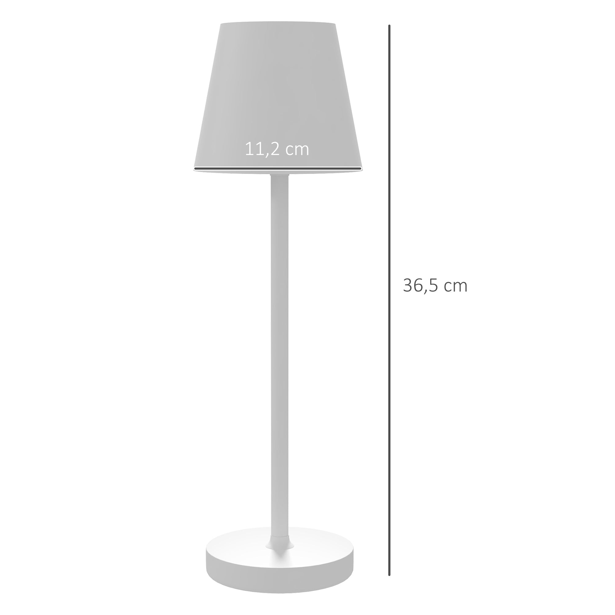 Table lamp rechargeable USB with 3 light colors portable bedside lamp metal white