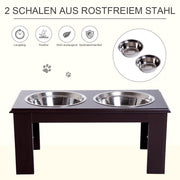 Hundefutterstation, rutschfest, 2-Liter-Näpfe, Grau